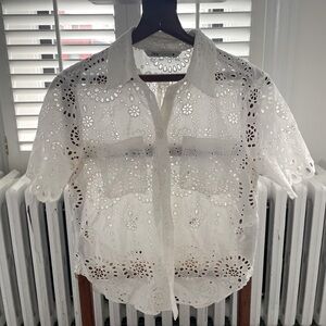 Zara Cotton Eyelet Top